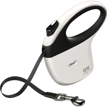 Vodítko pro psa Flexi Vodítko One S pásek 5m bílo-černé