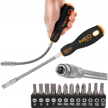 Šroubovák NEO FLEXIBILNÍ ŠROUBOVÁK S BITY 13 ks sada šroubováků