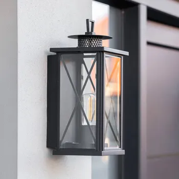 Venkovní osvětlení K.S. Verlichting Venkovní nástěnné svítidlo Winchester, lucerna, černá/čirá černá, čirá 1 x 60 W - Doprava zdarma