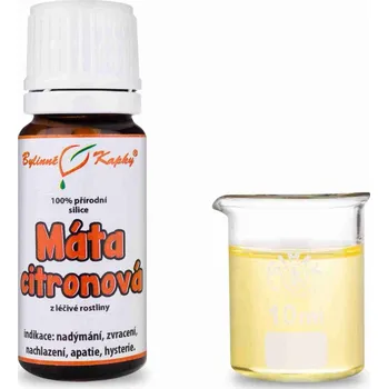 Doplněk stravy Bylinné kapky s.r.o. Máta citronová 100 % přírodní silice - esenciální (éterický) olej 10 ml