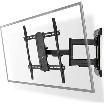 Televizní držák NEDIS Nástěnný TV Držák Full Motion | 43 - 100 " | Maximální podporovaná hmotnost obrazovky: 70 kg | Naklápěcí | Otočné | Minimální vzdálenost od stěny: 70 mm | Maximální vzdálenost od stěny: 800 mm | 3 Otočný bod(y) | Ocel | Černá