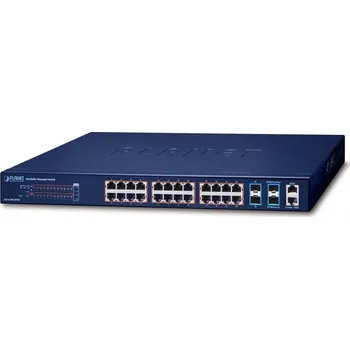 Switch OPRAVENÉ - Planet SGS-5240-24P4X L2/L3 PoE switch, 24x 1GE, 4x 10G SFP+, PoE 802.3at 30/370W, stohování