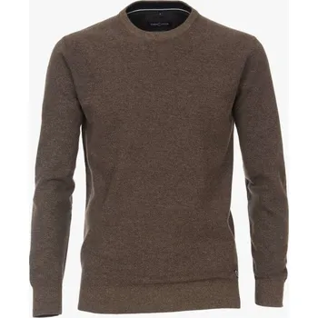 Pánský svetr z Pánský bavlněný svetr Barva: Hnědá, Velikost: 4XL, Střih: REGULAR FIT