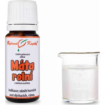 Doplněk stravy Bylinné kapky s.r.o. Máta rolní 100 % přírodní silice - esenciální (éterický) olej 10 ml