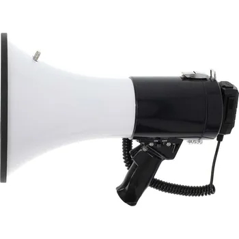 Megafon POŠKOZENÝ OBAL - NEDIS megafon/ BT/ rozsah 1500m/ hlasitost 120dB/ odnímatelný mikrofon/ vestavěná siréna/ ramenní popruh/ čer...