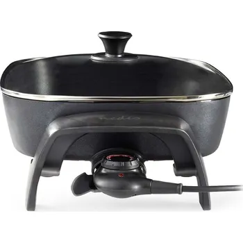 Pánev POŠKOZENÝ OBAL - NEDIS elektrická pánev na smažení/ průměr 40 cm/ silné tělo z litého hliníku/ černá