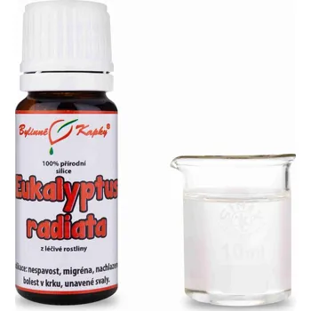 Doplněk stravy Bylinné kapky s.r.o. Eukalyptus radiata 100 % přírodní silice - esenciální (éterický) olej 10 ml