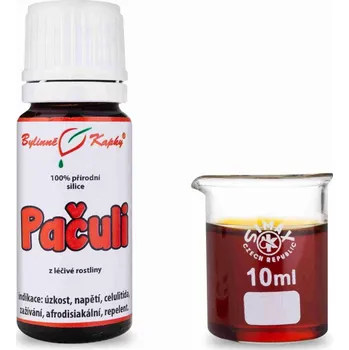 Doplněk stravy Bylinné kapky s.r.o. Pačuli (pachuli) 100 % přírodní silice - esenciální (éterický) olej 10 ml