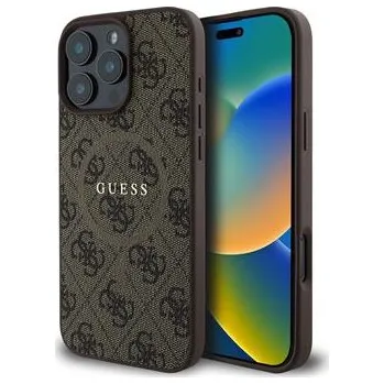 Pouzdro na mobilní telefon Guess PU Leather 4G Colored Ring MagSafe Zadní Kryt pro iPhone 16 Pro Brown