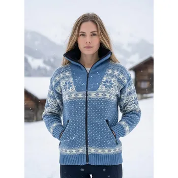 Dámský svetr Nordlys of Norway Norský svetr s membránou Mønstret - modrá XXS