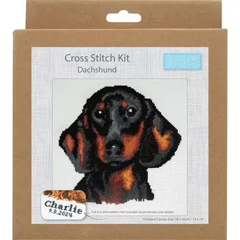 Vyšívací vzor Sada na vyšívání GCS108 Jezevčík (Counted cross stitch kit : Dachshund)