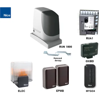 Sada pohonu pro posuvnou bránu do 1800 kg/15 m NICE Run RUN1800 (D)