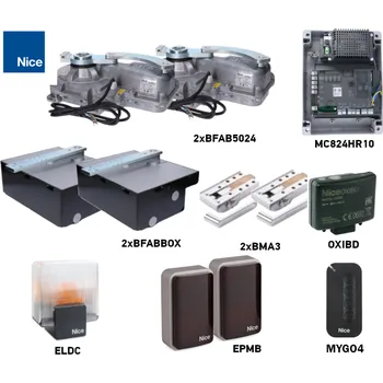 Pohon brány Sada pohonu NICE Big-Fab BFAB5024 pro dvoukřídlou bránu - jedno křídlo 5m/900kg