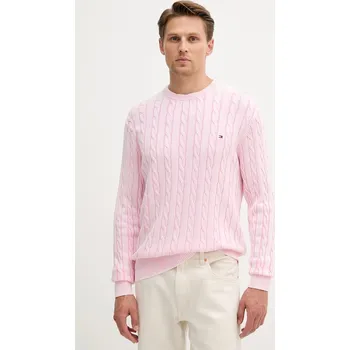Pánský svetr Bavlněný svetr Tommy Hilfiger MW0MW39524 růžová 03X, vel. XXL