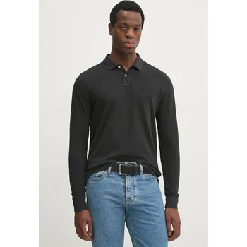 Bavlněné tričko s dlouhým rukávem Pepe Jeans NEW OLIVER GD LS PM542213 černá 86X, vel. M