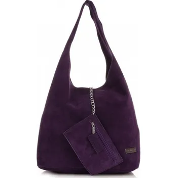 Kabelka Kožené kabelka shopper bag Vittoria Gotti fialová V8802