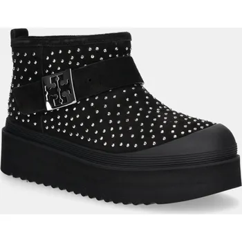 Dámská zimní obuv Semišové sněhule Tory Burch Mellow Shearling Stud Platform Boot 165420.006 černá 99X, EUR 38