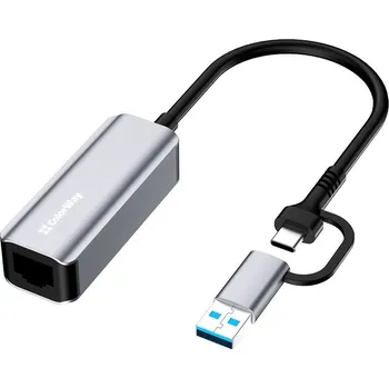 Datový kabel Colorway Adaptér USB-C nebo USB-A na RJ45 18cm