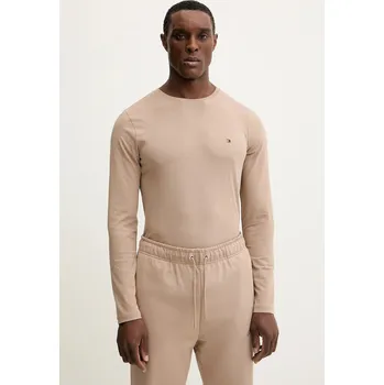 Pánské tričko Tričko s dlouhým rukávem Tommy Hilfiger MW0MW10804 hnědá 84X, vel. L