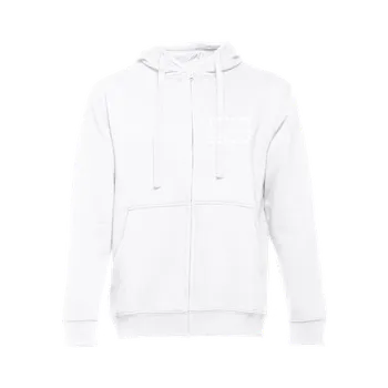 Pánská mikina THC AMSTERDAM WH. Pánská mikina s kapucí a zapínáním na zip 1 Chest, 100 x 60 Transfer, 1 barva