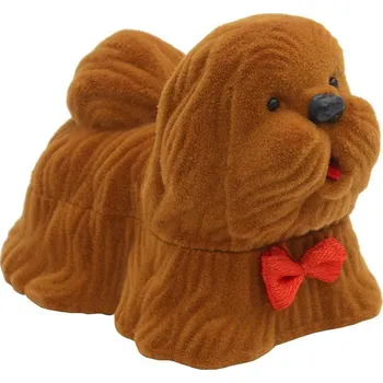 Dárková krabička JK Sametová krabička na prsten, náušnice hnědý pejsek FU-65/A21