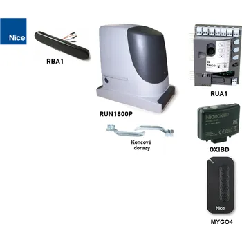 Sada pohonu pro posuvnou bránu do 1800kg/15m NICE Run RUN1800P (B)