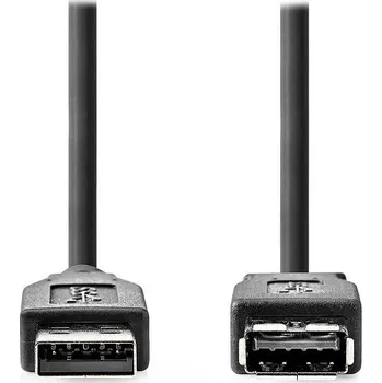 Prodlužovací kabel NEDIS USB kabel | USB 3.2 Gen 1 | USB-A Zástrčka | USB-A Zásuvka | 5 Gbps | Poniklované | 3.00 m | Kulatý | PVC | Černá | Label