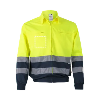 VL NEPTUNE. Dvoubarevná keprová bunda (210 g/m²) z polyesteru (80 %) a bavlny (20 %) 1 Levá strana, 140 x 140 Digitální Transfer, 13 barvy