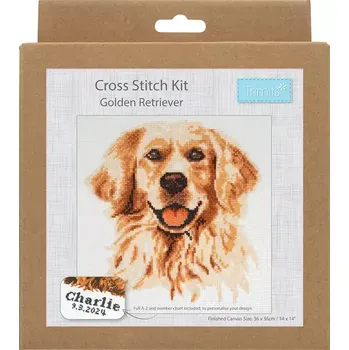 Vyšívací vzor Sada na vyšívání GCS106 Retrívr (Counted cross stitch kit : Golden Retriever)