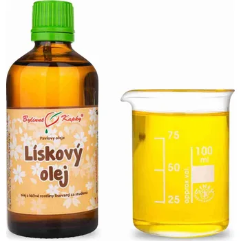Doplněk stravy Bylinné kapky s.r.o. Lískový olej (olej z lískových oříšků) 100 ml - přírodní za studena lisovaný