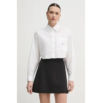 Pánská košile Bavlněná košile Calvin Klein Jeans J20J225078 bílá 00X, vel. L