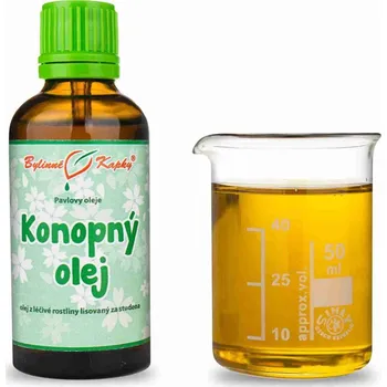 Doplněk stravy Bylinné kapky s.r.o. Konopný olej (olej z konopí) 50 ml - přírodní za studena lisovaný