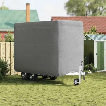 Plachta na motorové vozidlo vidaXL Plachta pro přívěs na koně šedá 376x168x240 cm netkaná textilie [4015883]