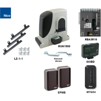Pohon brány Sada pohonu pro posuvnou bránu do 1500 kg/15 m NICE Run RUN1500 (E)