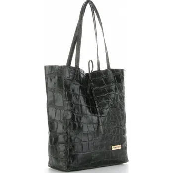 Kabelka Kožené kabelka shopper bag Vittoria Gotti lahvově zelená V299COCO