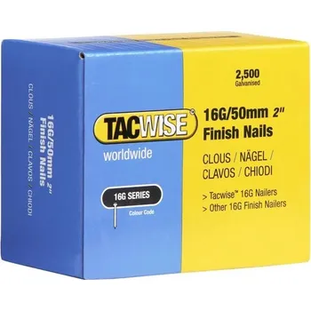 Tacwise 0298 Pozinkované hřebíky typ 16G / 50 mm, balení 2500 kusů 16G/50mm stříbrné