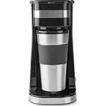 NEDIS kávovar/ na jeden šálek/ dvoustěnný cestovní hrnek/ kapacita 0,42 l/ černý