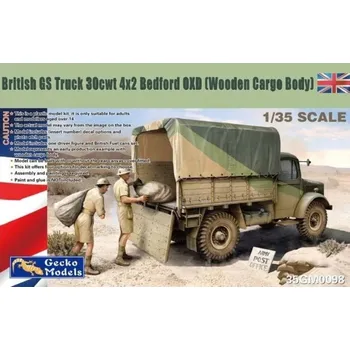 Plastikový model Gecko Models 1/35 Brit.GS Truck 30cwt 4x2 Bedford OXD (Wood.Crg.Bd.)