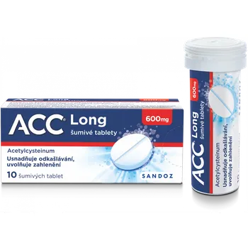 Lék na kašel, rýmu a nachlazení ACC Long 600mg 10 šumivých tablet