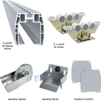 Pohon brány Sada pro výrobu samonosné posuvné brány do 320 kg/5 m, AL 95x106