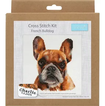 Vyšívací vzor Sada na vyšívání GCS107 Francouzský buldoček (Counted cross stitch kit : French bulldog)