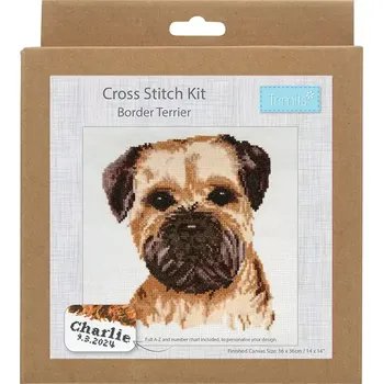 Vyšívací vzor Sada na vyšívání GCS110 Border Teriér (Counted cross stitch kit : Border Terrier)