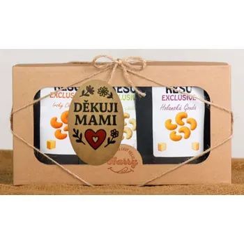 Dárkový potravinový koš Dárková sada Kešu EXCLUSIVE mix Cheddar + Gouda + Smetanová cibulka Děkuji mami (Dárková sada Kešu EXCLUSIVE mix Cheddar + Gouda + Smetanová cibulka Děkuji mami)