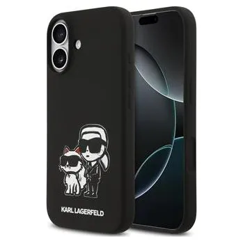 Karl Lagerfeld Liquid Silicone K&CH Sketch MagSafe Zadní Kryt pro iPhone 17 Black