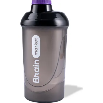 BrainMax BrainMarket plastový shaker (šejkr), černý, 600 ml