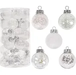 Sada vánočních baněk 30 ks bílé/stříbrné