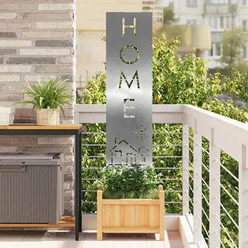 Zahradní dekorace vidaXL Soukromí na zahradě Řezací Stříbrná 32 x 140 cm Nerezová ocel [876270]