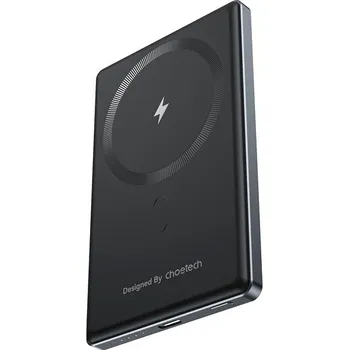 Powerbanka ChoeTech MagLeap Wireless 5000mAh Fast Charge + PD3.0 (20W) Ultra-thin 8.9mm, černá