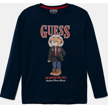 Oblečení a móda Dětské bavlněné tričko s dlouhým rukávem Guess L5BI09.I3Z14.9BYA námořnická modř 59X, vel. 175