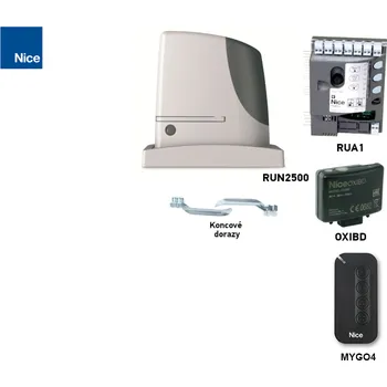 Pohon brány Sada pohonu pro posuvné brány do 2500 kg/18 m - NICE Run RUN2500 (B)